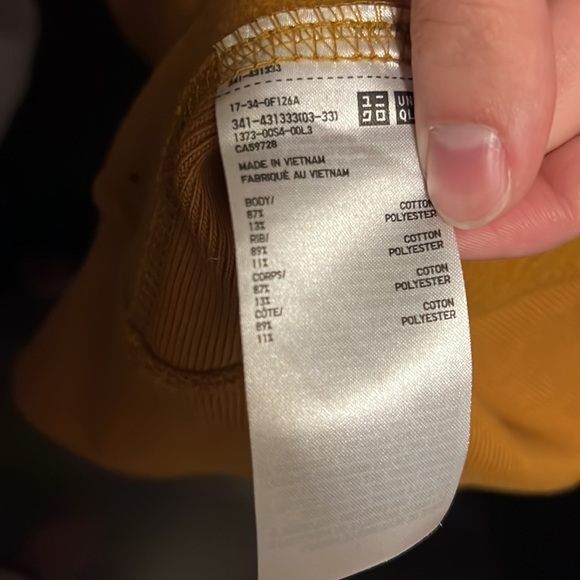 NWT Uniqlo U Pullover Hoodie Yellow XS - Picture 4 of 5